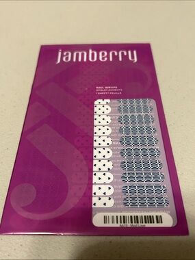 Jamberry White & Blue Geometric and Heart Nail Wraps